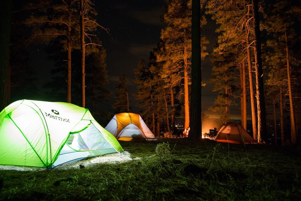 A photo of camping in the forest. Molokai Camping